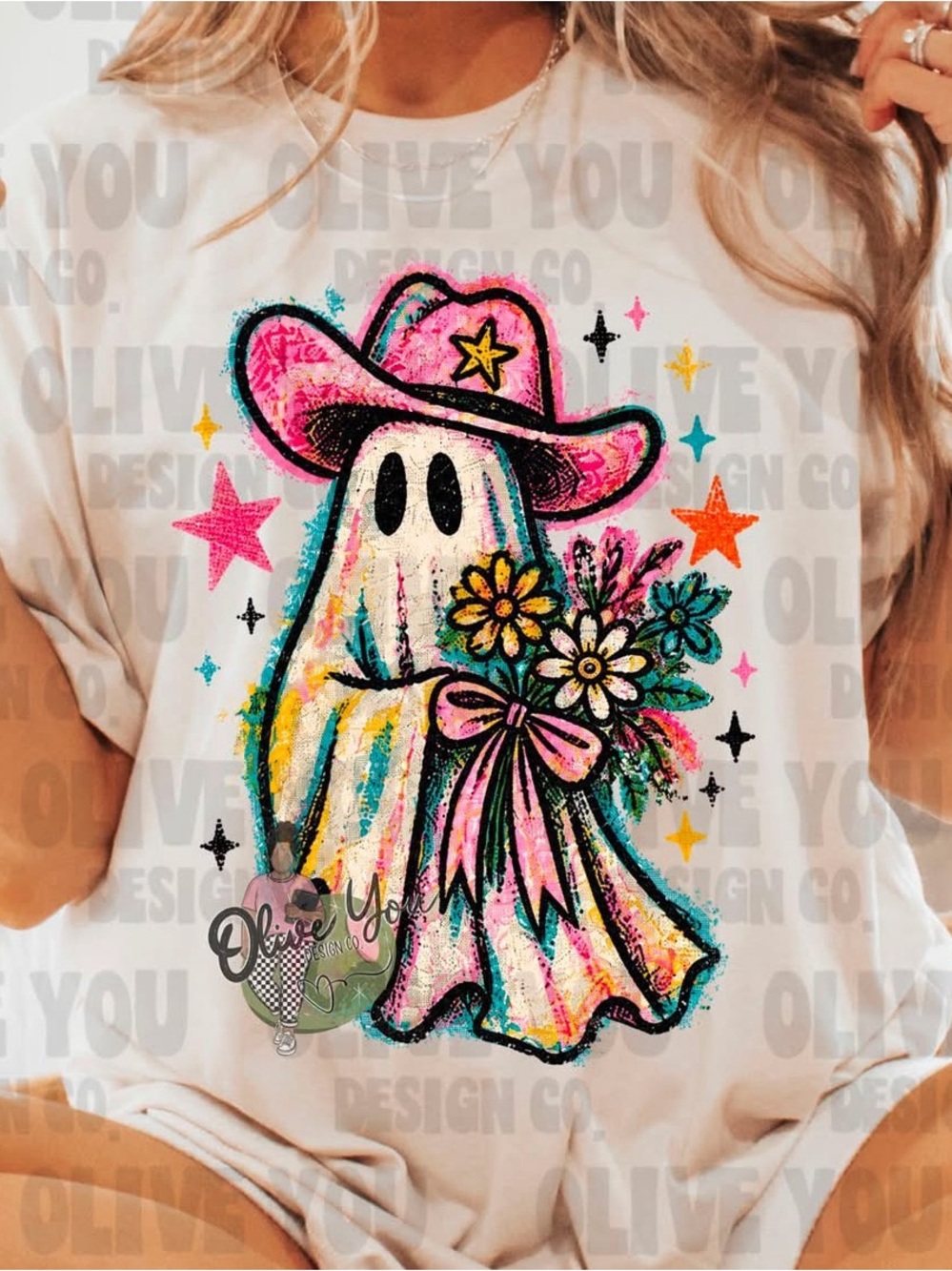 Pink Cowboy Ghost White Tshirt XS-3X